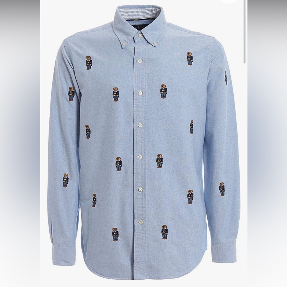 Polo Ralph Lauren Mens Shirt Large Embroidered Button Down
